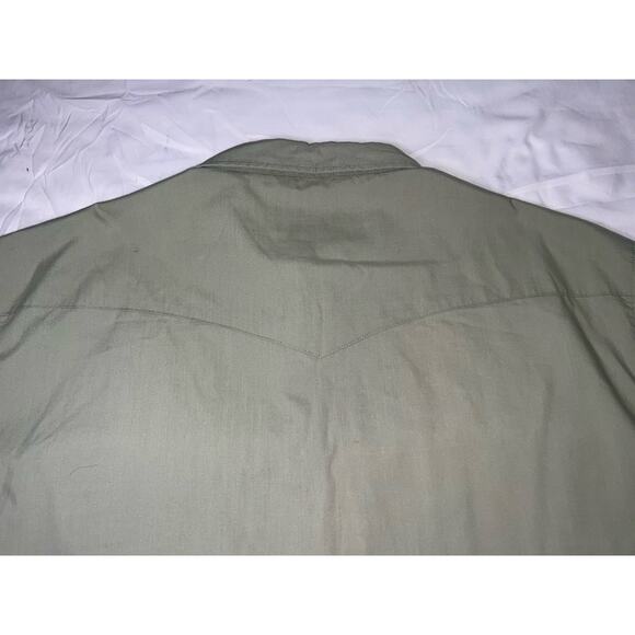 Wrangler Shirt Men Size 3XL Green Western Fashion Snap Buttons Short Sleeve READ - Picture 11 of 13